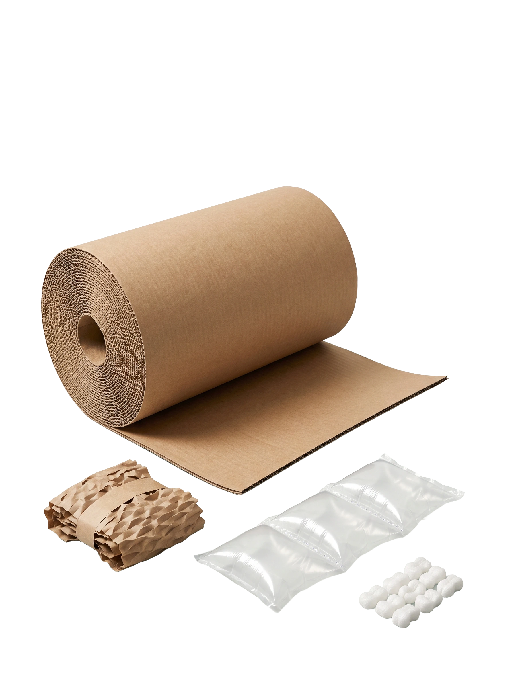 Tektura w roli oraz materiały do wypełniania paczek